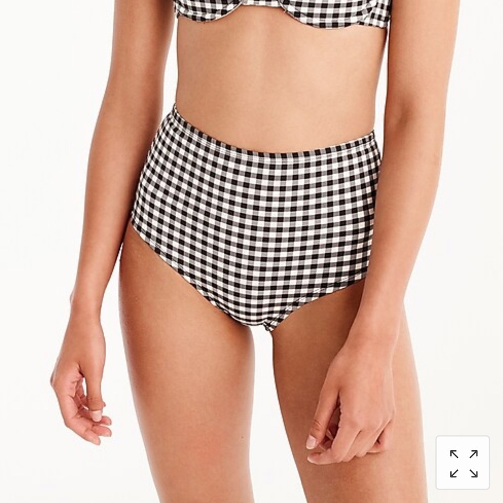 J.Crew Gingham High-waisted Bikini Bottom